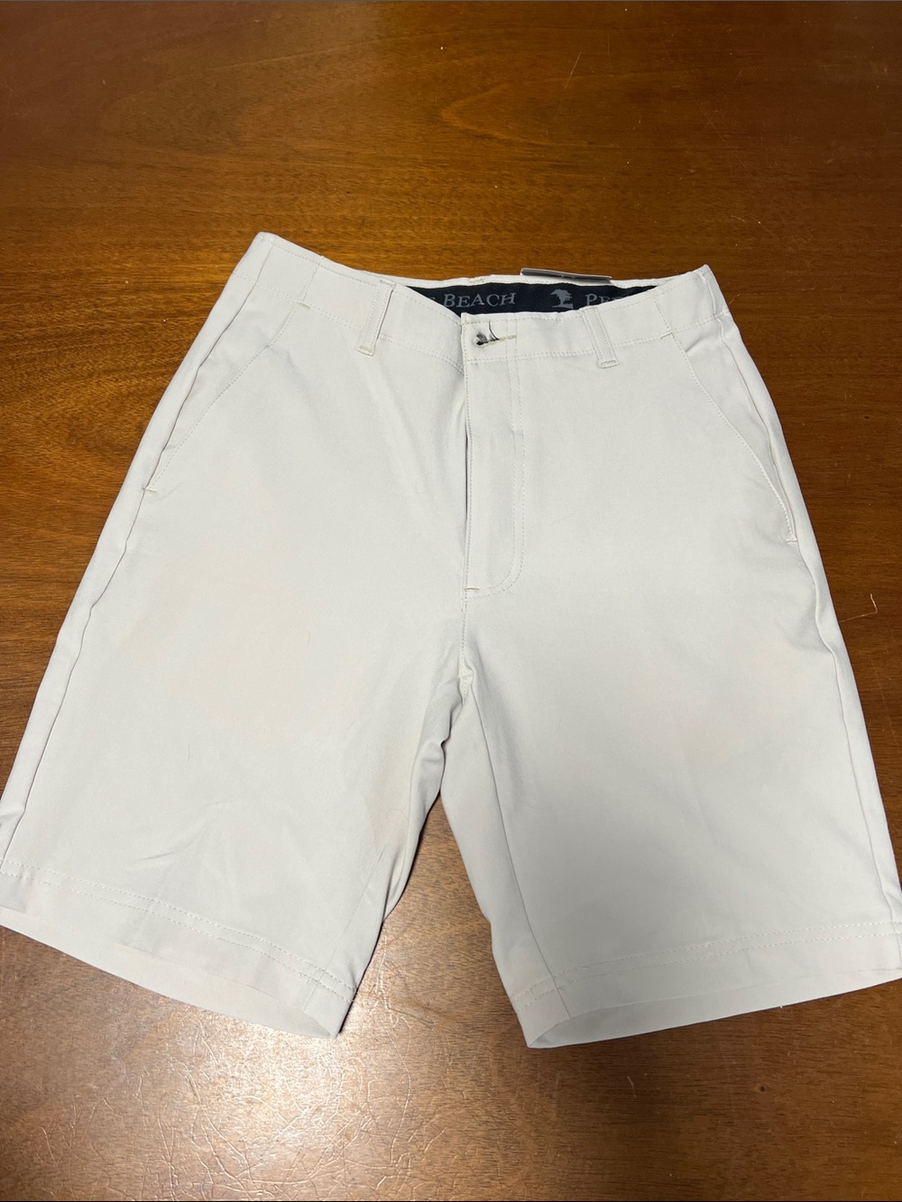Pebble Beach Men's Light Cream Flat-Front Shorts